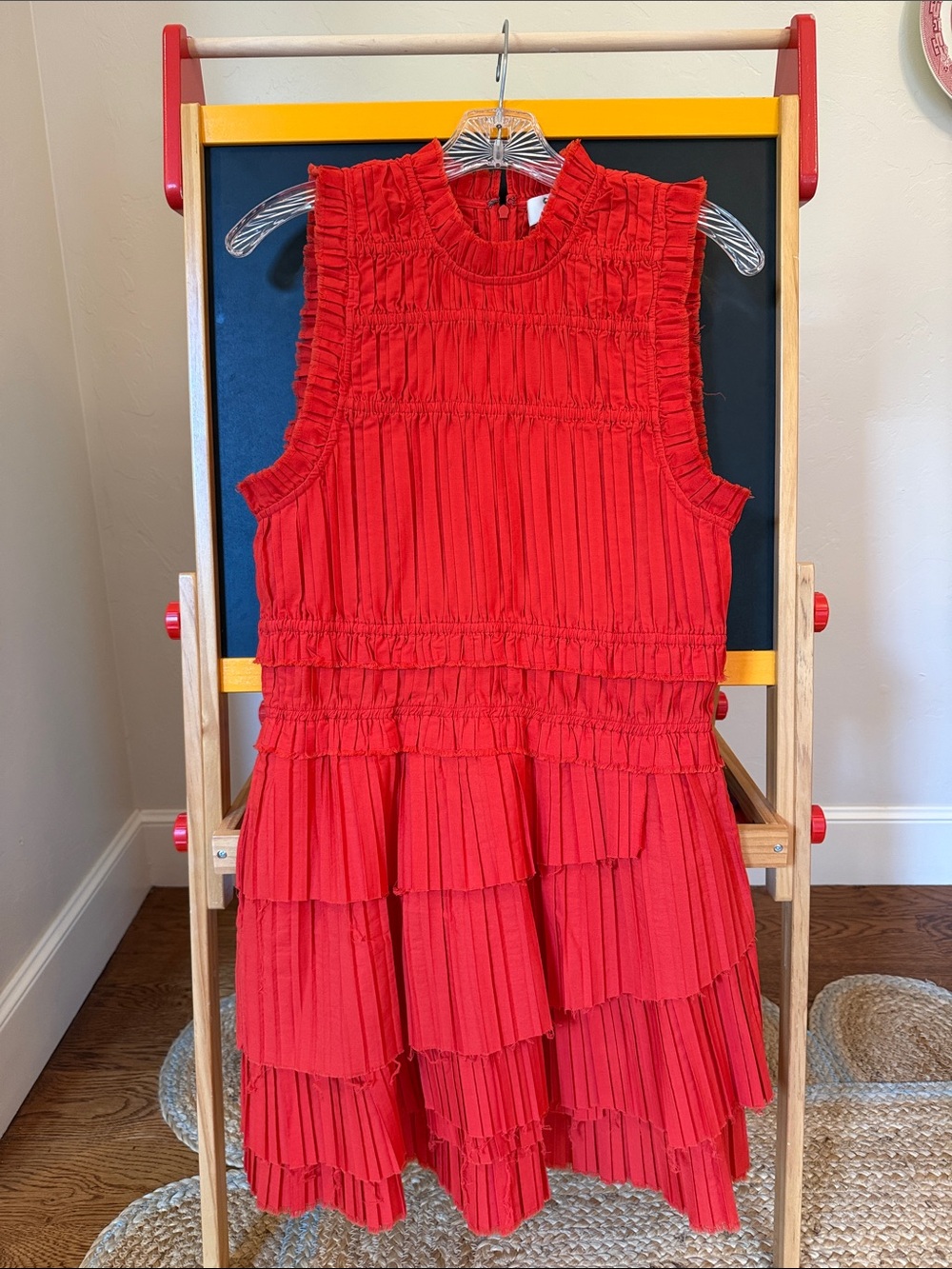 Sea New York Orange Tiered Ruffle Dress